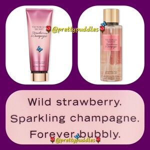 🍾 2pc Victoria's Secret 🍓 Strawberries & Champagne Mist and Lotion Set 🍾